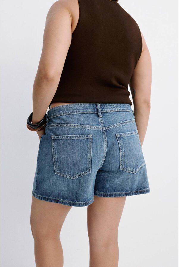 Mango regular fit denim short middelblauw