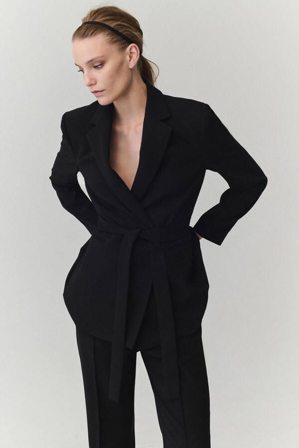 Mango regular waist flared broek zwart - Foto 3