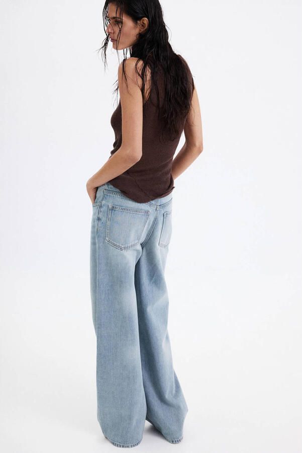 Mango regular waist flared jeans mediumblauw - Foto 3