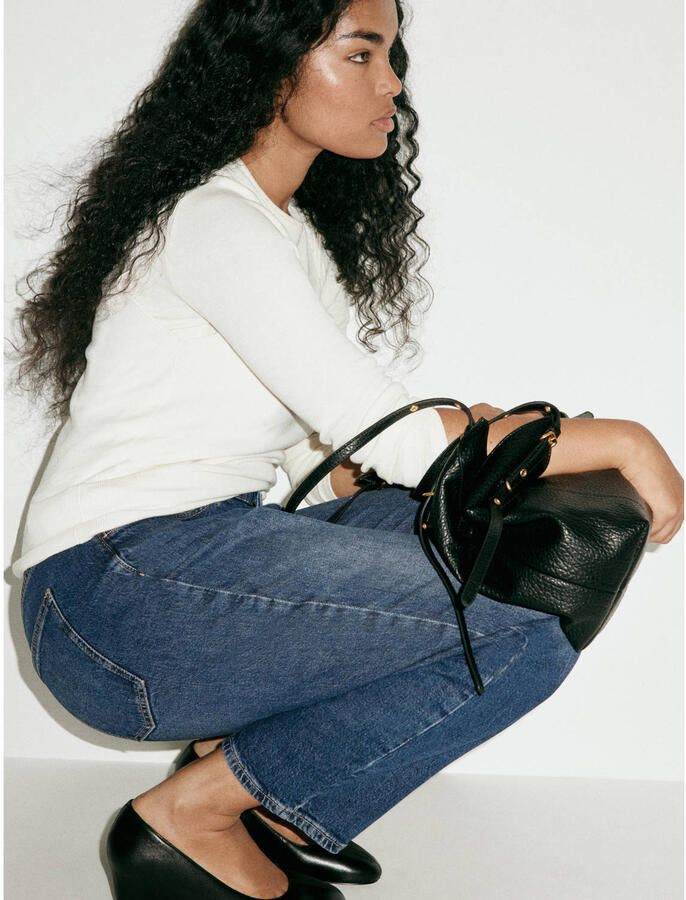 Mango regular waist mom jeans donkerblauw - Foto 2