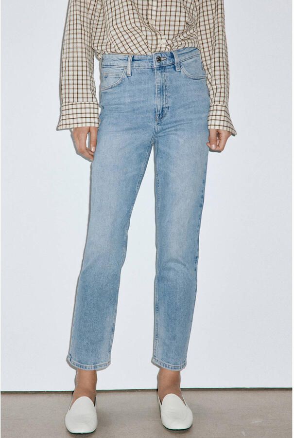 Mango regular waist mom jeans lichtblauw
