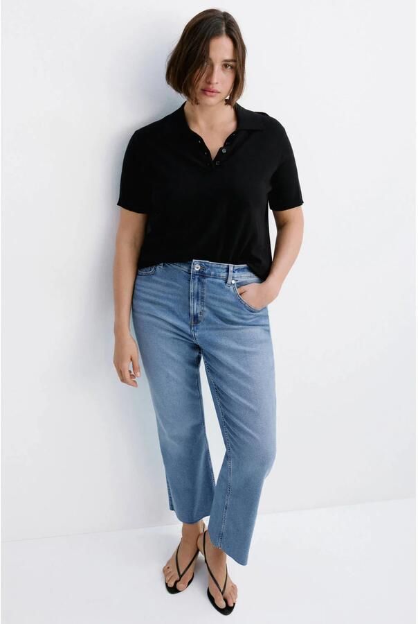 Mango regular waist mom jeans middelblauw - Foto 2
