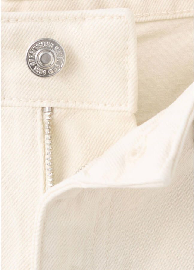 Mango regular waist straight leg denim short beige - Foto 2