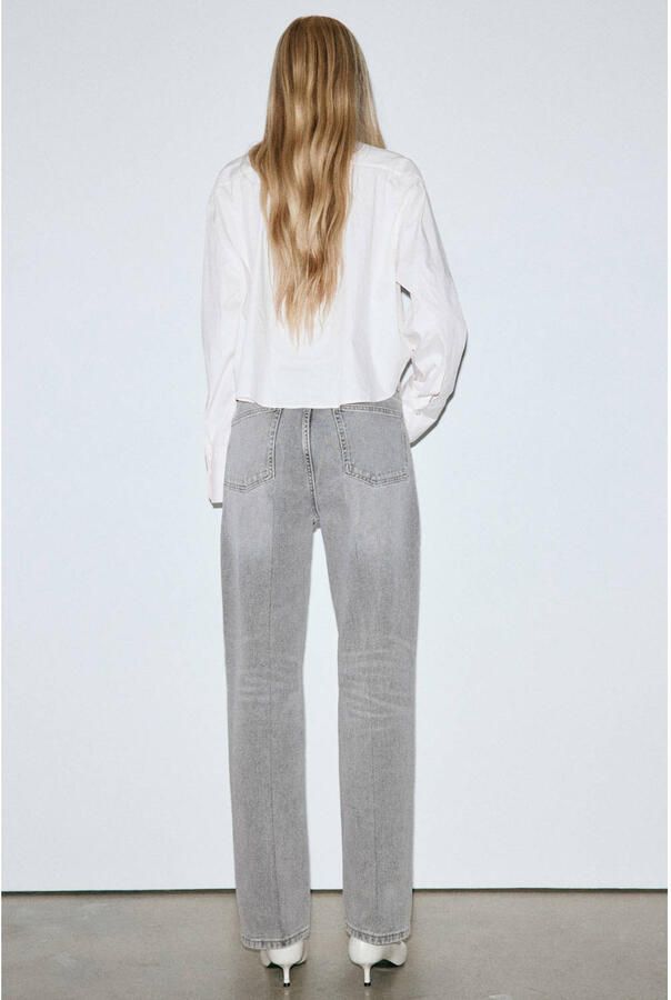 Mango regular waist straight leg jeans grijs - Foto 3
