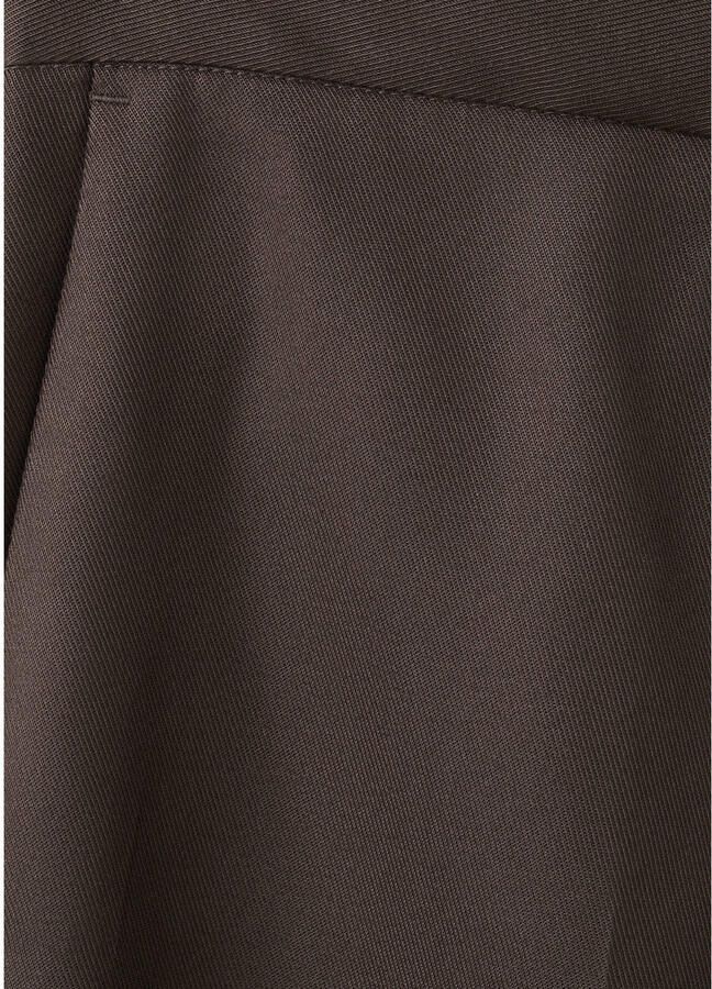 Mango regular waist wide leg broek donkerbruin - Foto 2