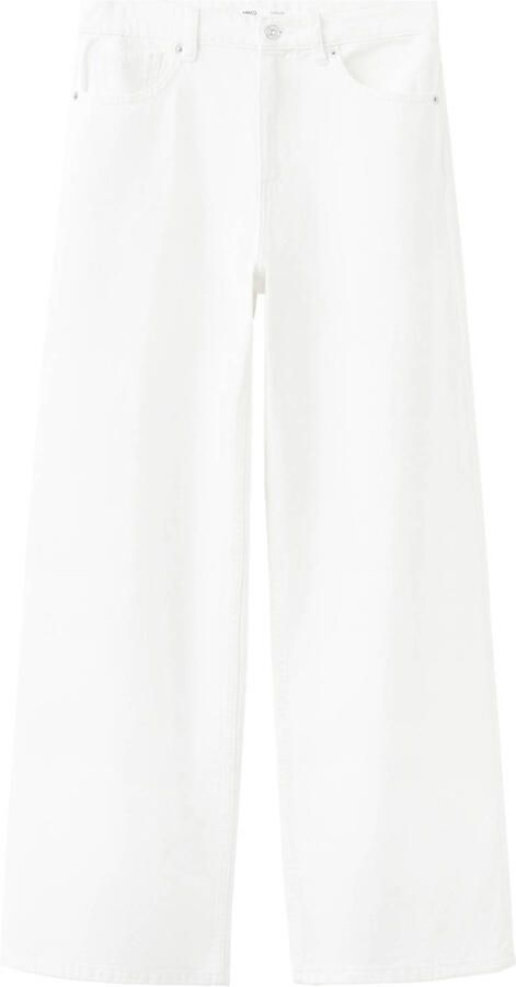 Mango regular waist wide leg jeans wit