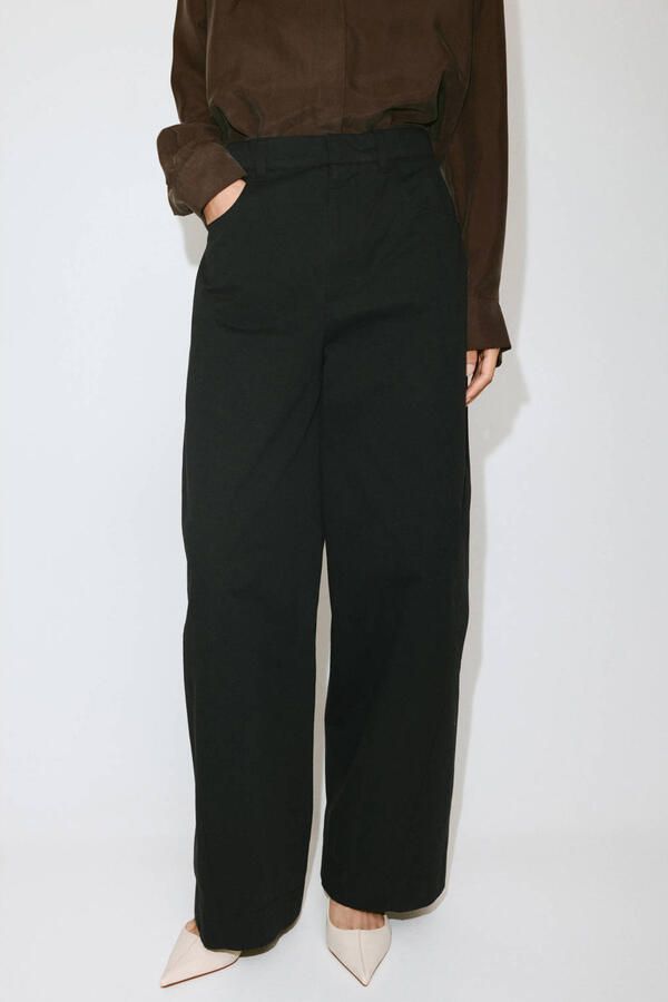 Mango regular waist wide leg jeans zwart - Foto 3
