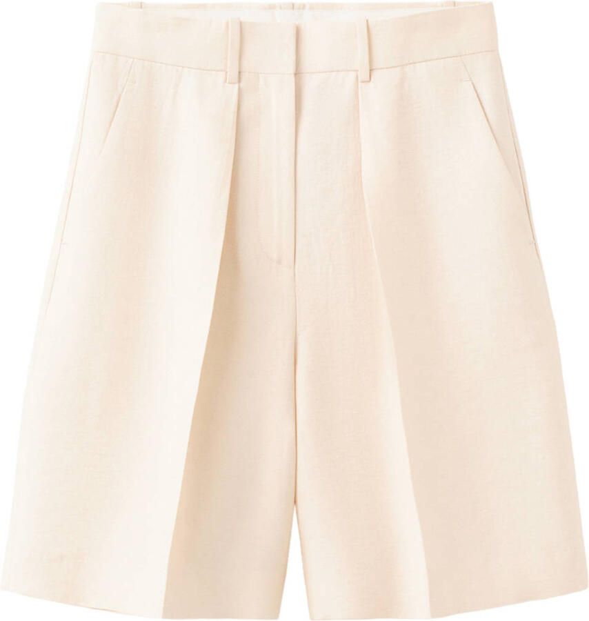 Mango regular waist bermuda short beige