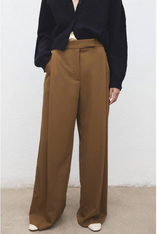 Mango regular waist broek bruin