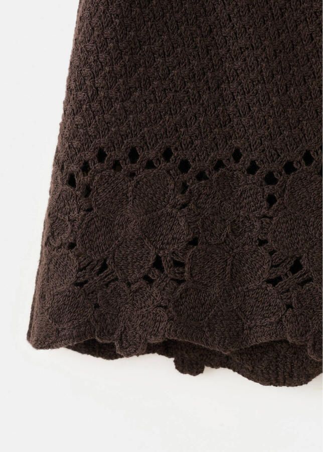 Mango regular waist casual short crochet bruin - Foto 3