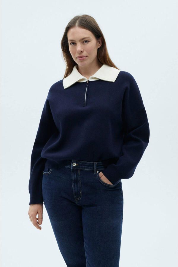 Mango regular waist cropped jeans dark blue denim