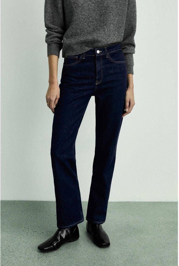 Mango regular waist dark blue denim