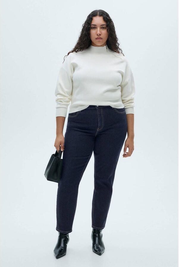 Mango regular waist dark blue denim