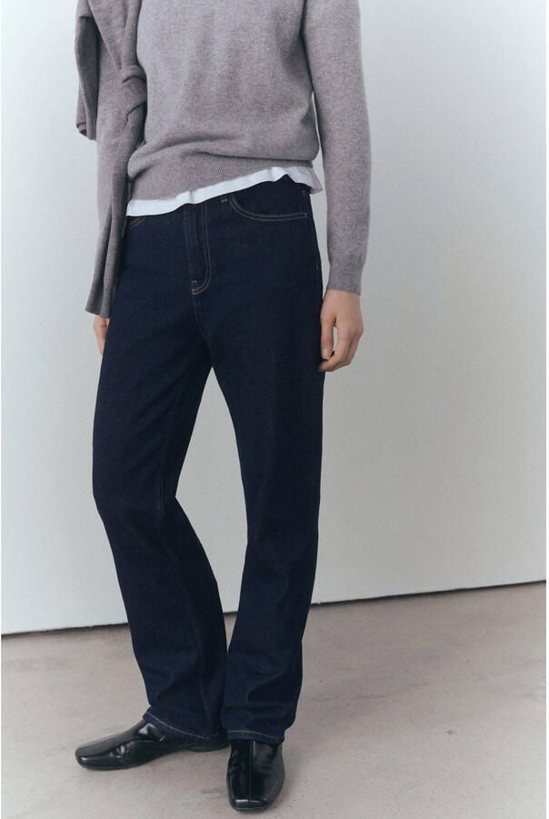 Mango regular waist dark blue denim - Foto 2