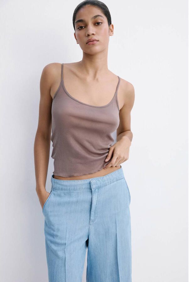 Mango regular waist jort light blue denim - Foto 1