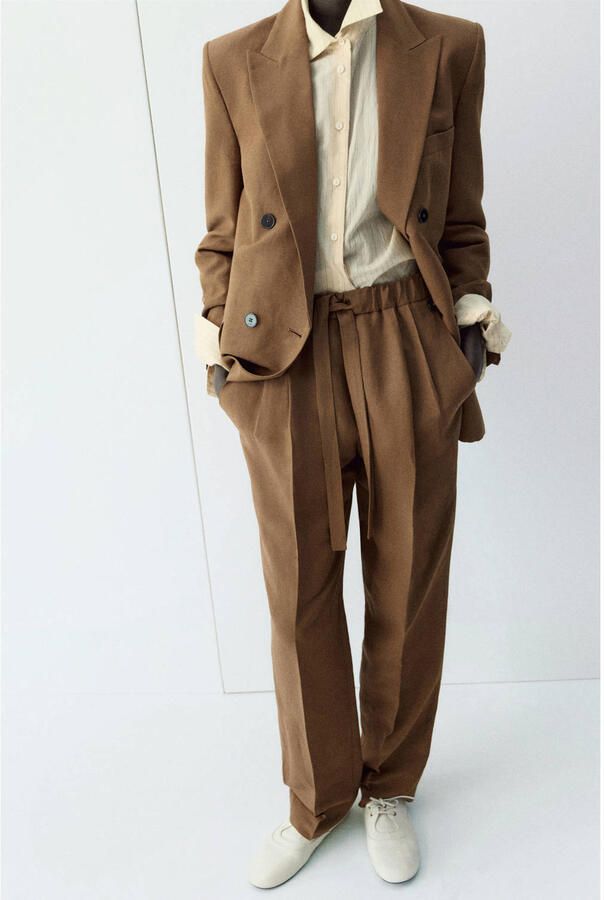 Mango regular waist pantalon bruin - Foto 3