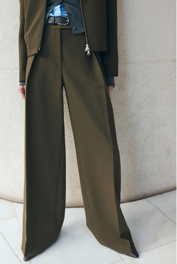 Mango regular waist pantalon kaki