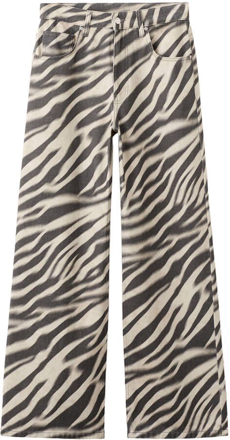 Mango regular waist regular fit jeans met dierenprint multi - Foto 3