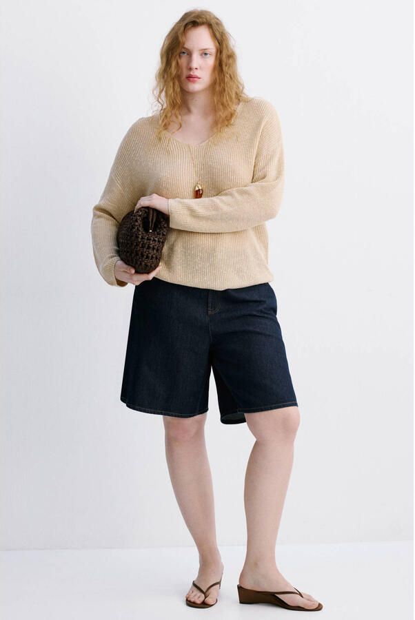 Mango regular waist short medium blue denim - Foto 2