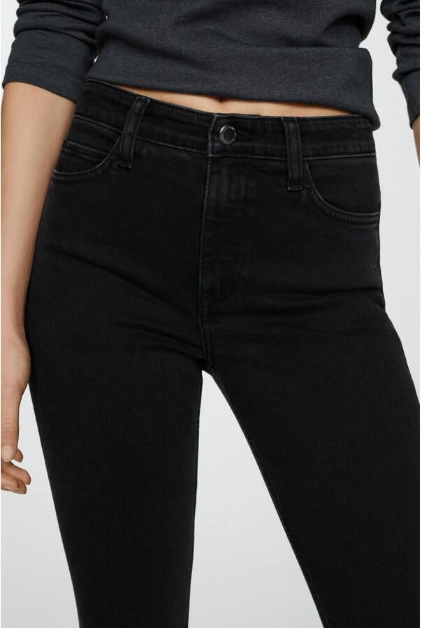 Mango regular waist skinny jeans black denim