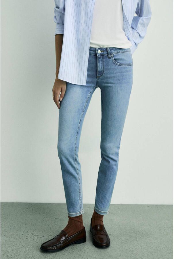Mango regular waist slim fit jeans light blue denim