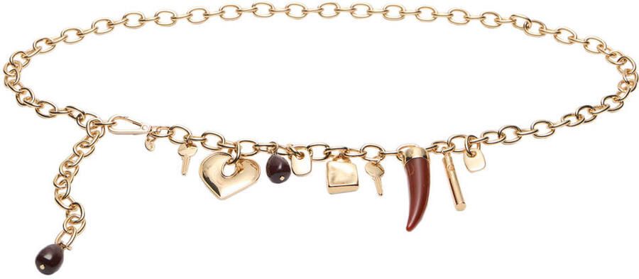 Mango riem met hangers goudkleurig