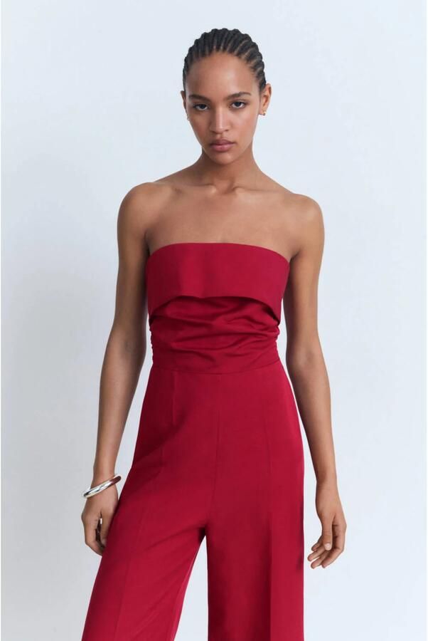 Mango rood jumpsuit