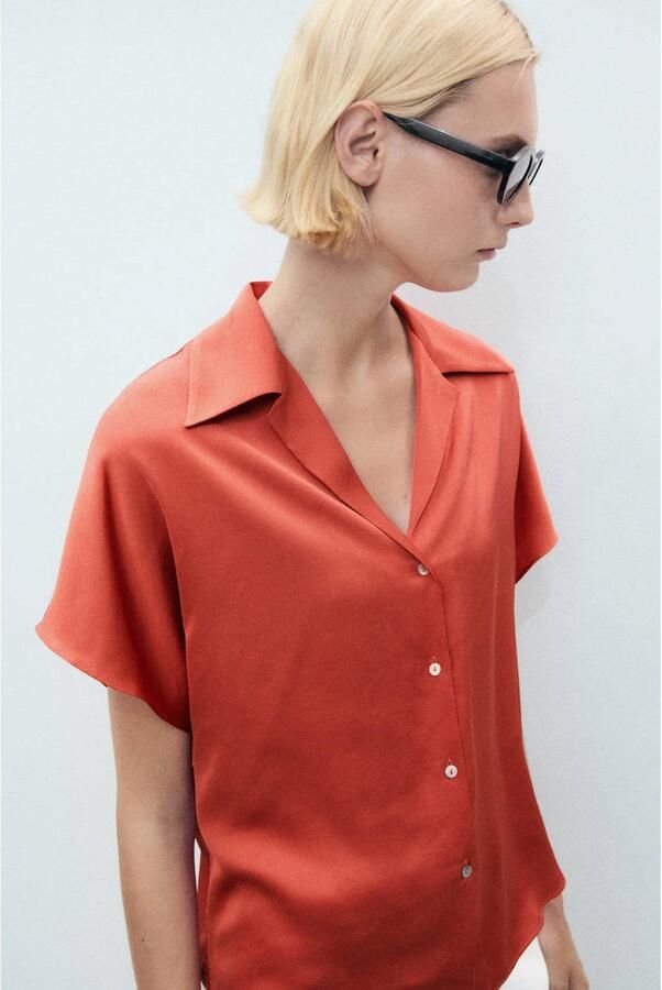 Mango satijn blouse rood - Foto 2