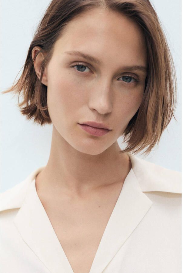 Mango satijnen blouse ecru - Foto 3