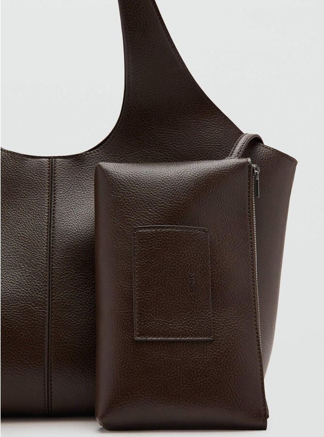Mango shopper donkerbruin - Foto 2