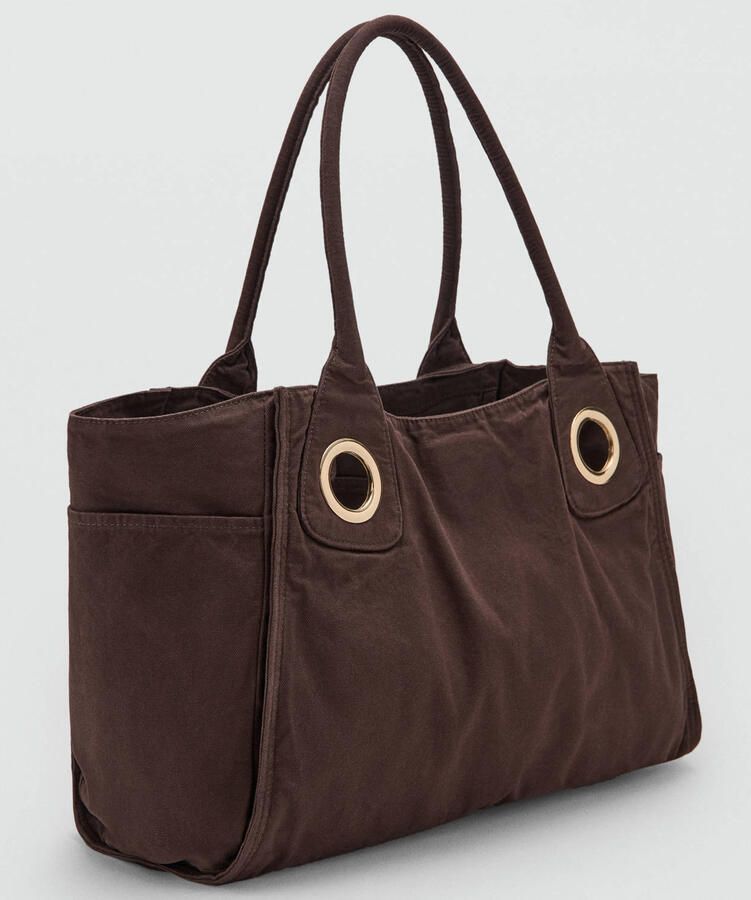 Mango shopper donkerbruin - Foto 3