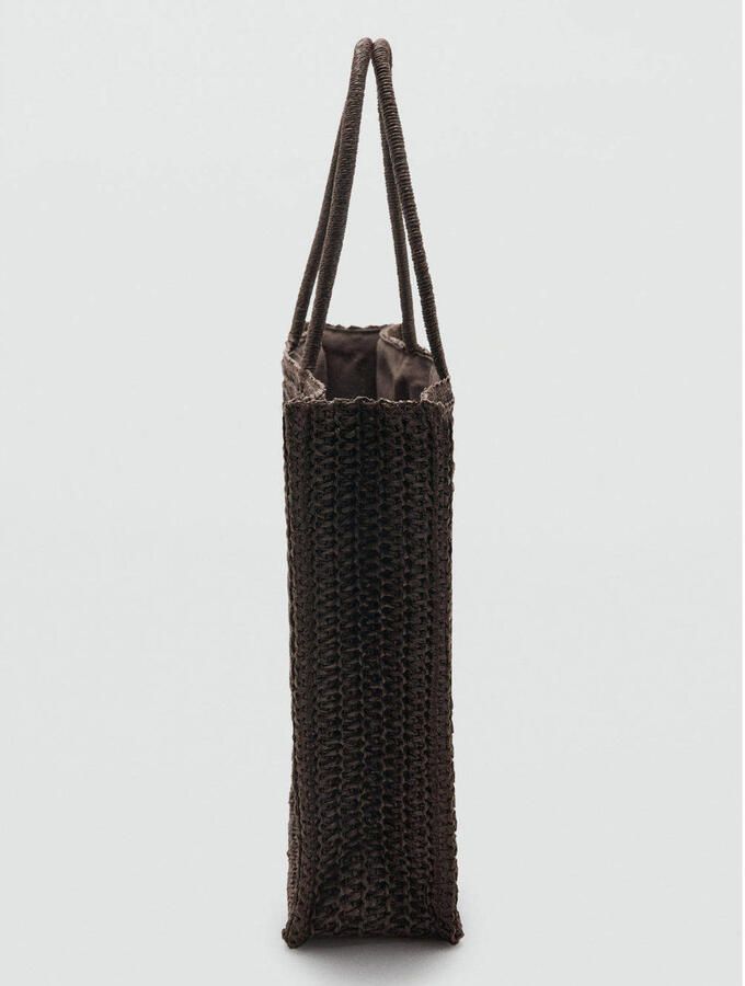 Mango shopper donkerbruin - Foto 3