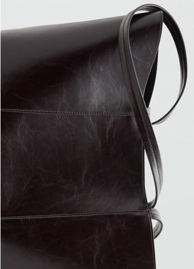 Mango shopper donkerbruin - Foto 3