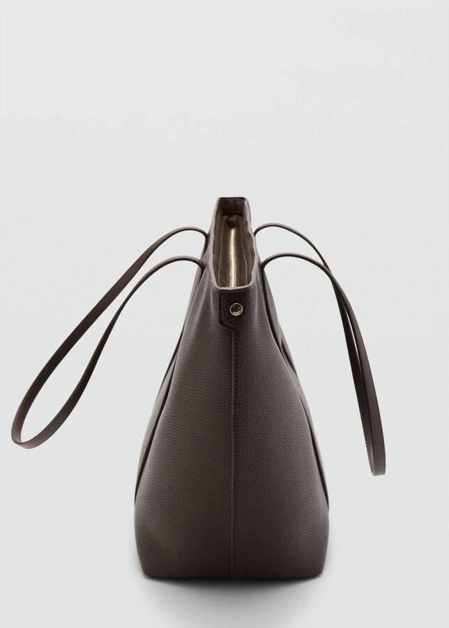 Mango shopper donkerbruin - Foto 3