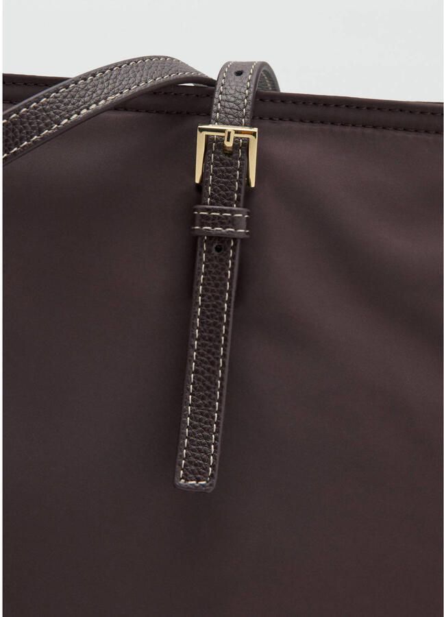 Mango shopper donkerbruin - Foto 3