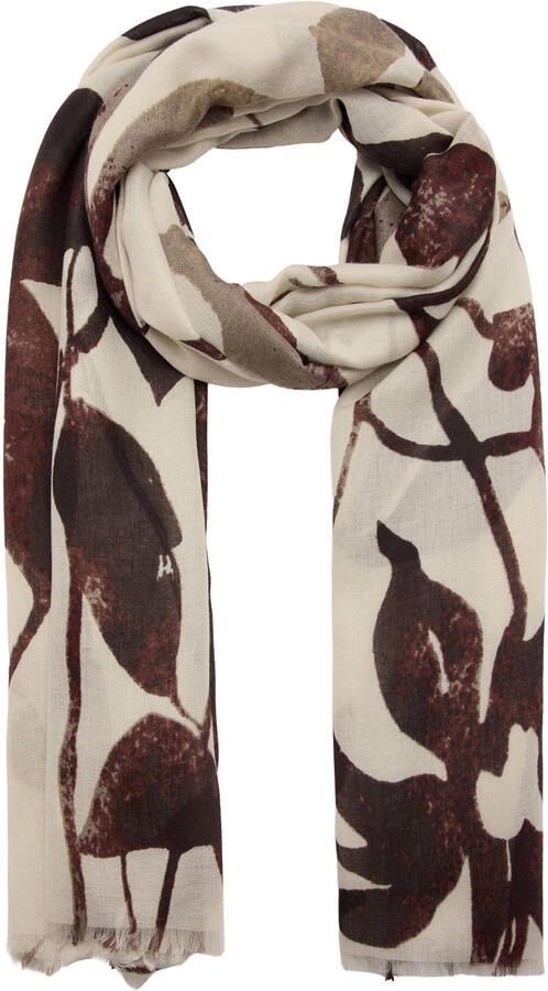 Mango sjaal met all over print bruin