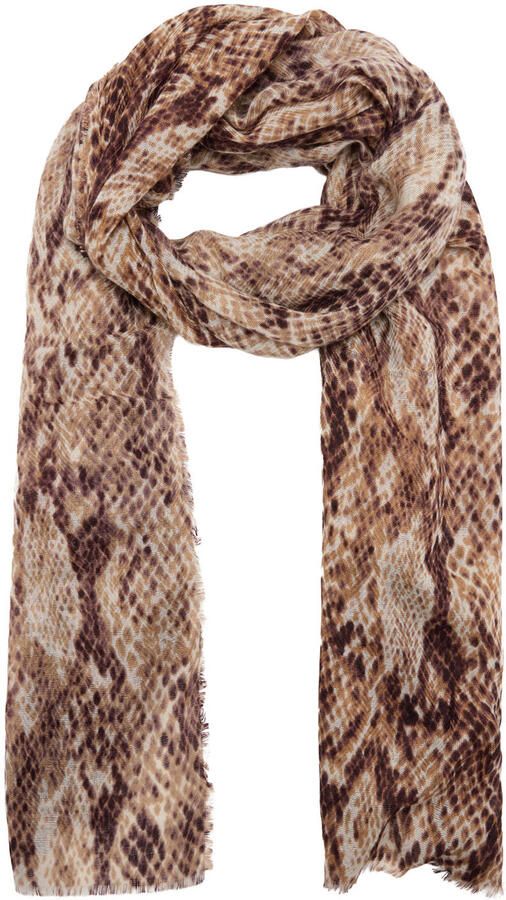 Mango sjaal met all over print bruin