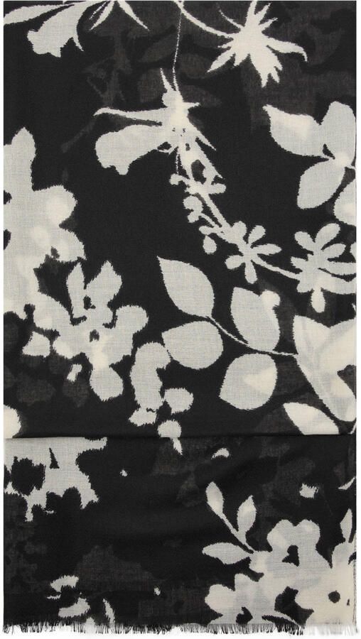 Mango sjaal met all over print zwart - Foto 3