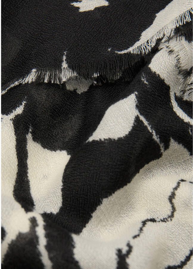 Mango sjaal met all over print zwart - Foto 2