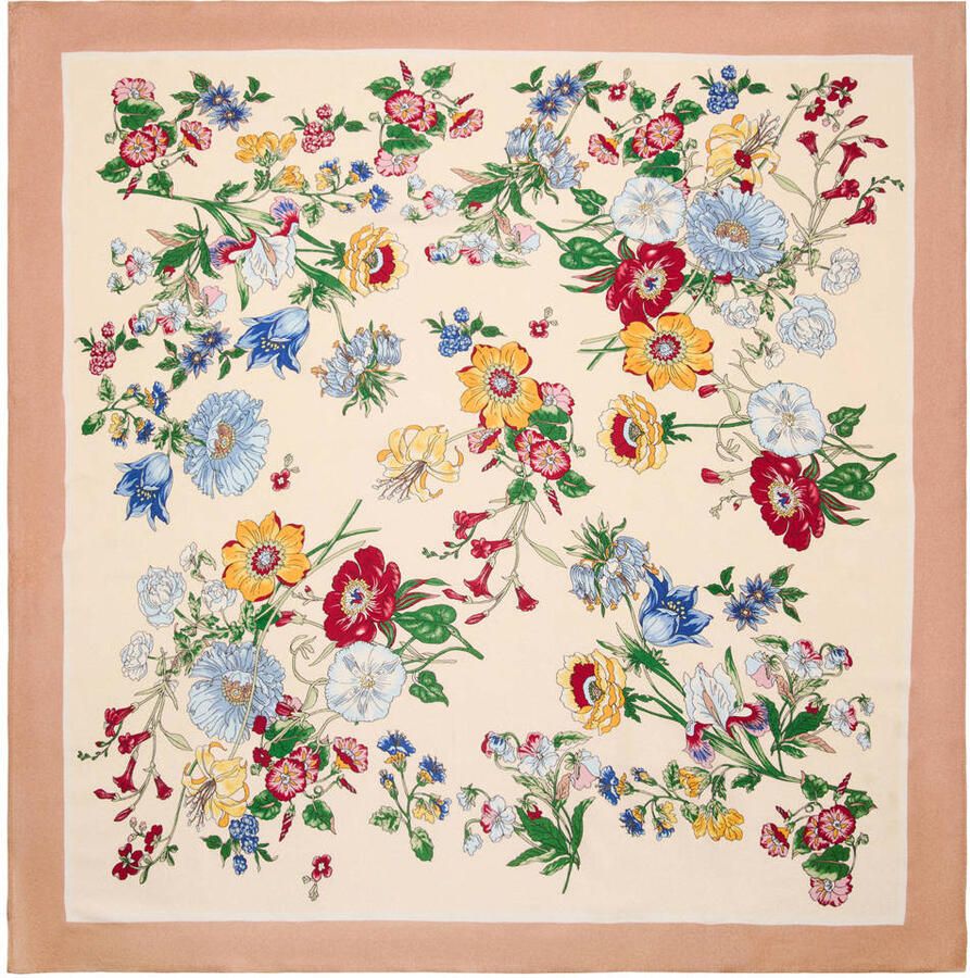 Mango sjaal met bloemenprint beige multi