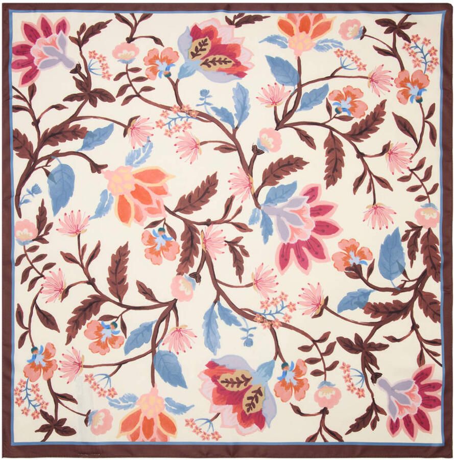 Mango sjaal met bloemenprint beige roze