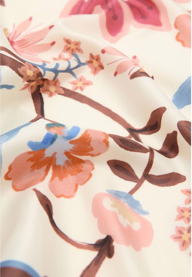 Mango sjaal met bloemenprint beige roze - Foto 2