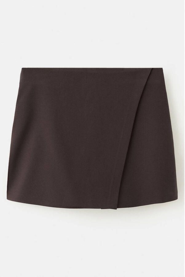 Mango skort donkerbruin