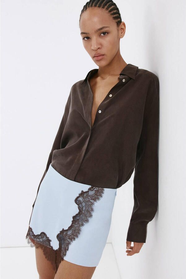 Mango skort lichtblauw