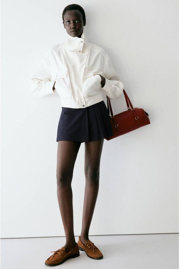 Mango skort met krijtstreep marineblauw