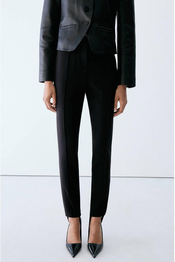 Mango slim fit broek zwart