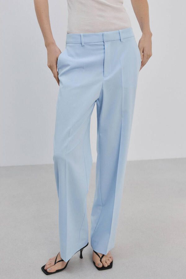 Mango slim regular waist broek lichtblauw