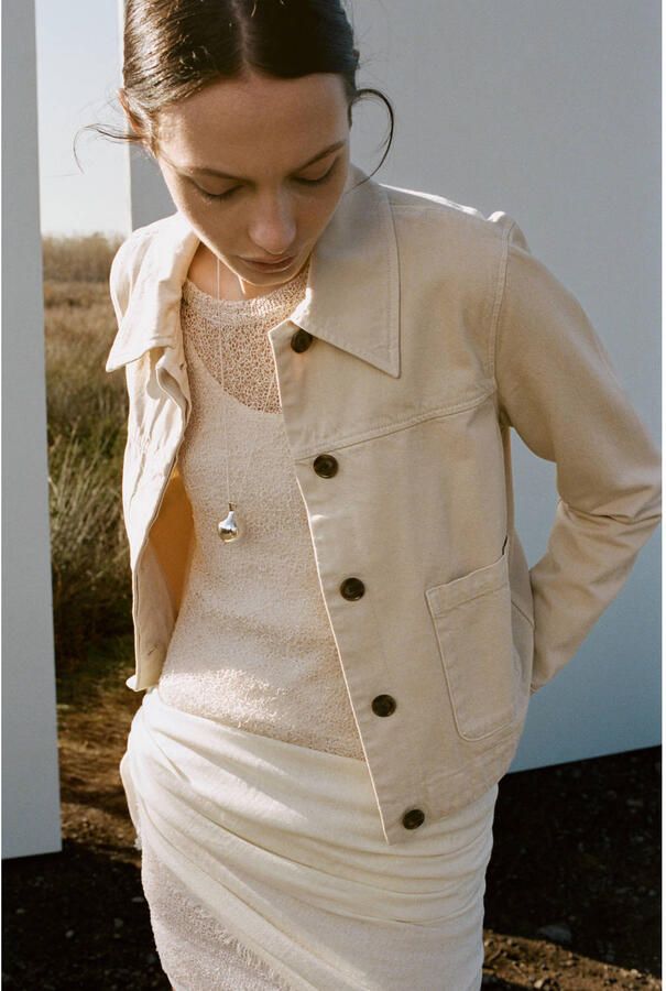Mango spijkerjas beige