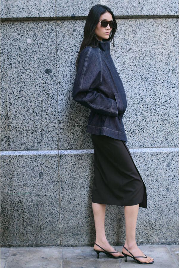 Mango spijkerjas dark blue denim - Foto 3