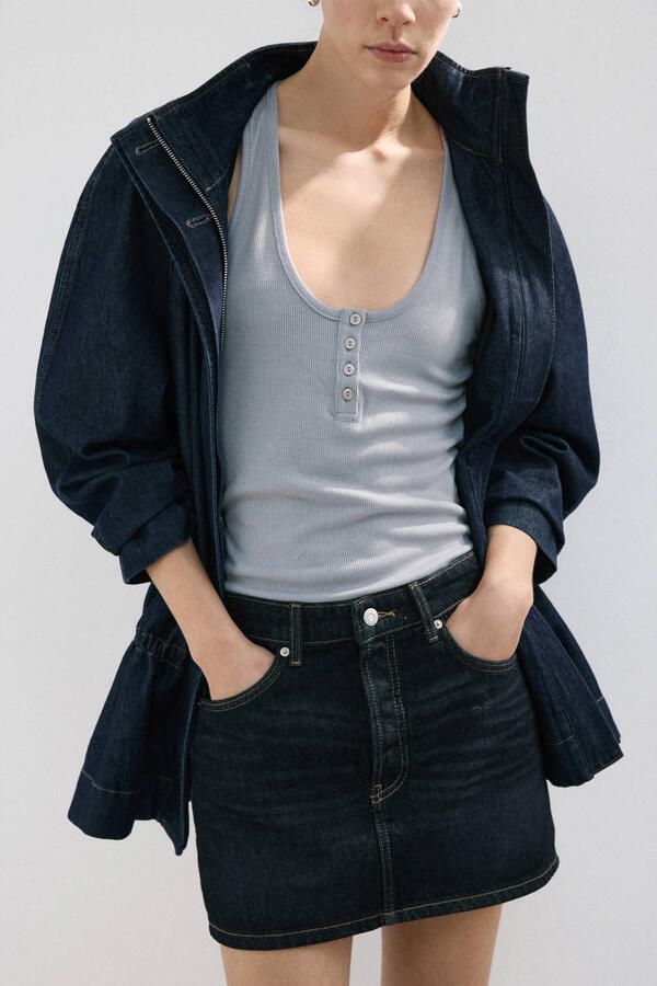 Mango spijkerrok dark blue denim - Foto 3